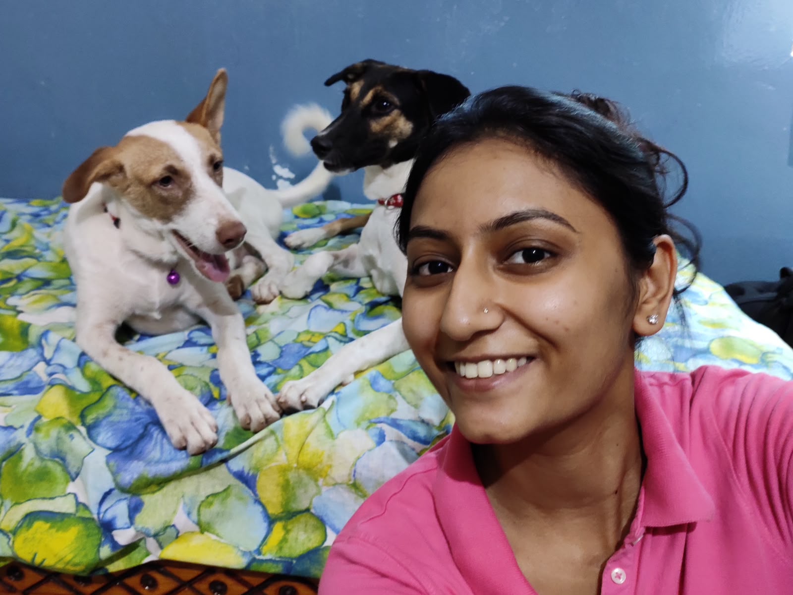 Mrs. Atula Bhure with her dog Whisky